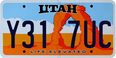UT license plate Y317UC