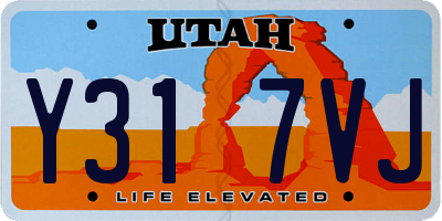 UT license plate Y317VJ