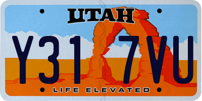 UT license plate Y317VU