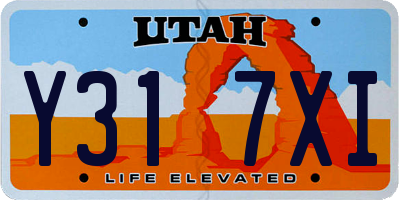 UT license plate Y317XI