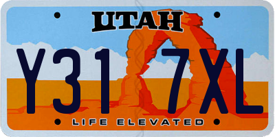 UT license plate Y317XL