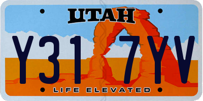 UT license plate Y317YV