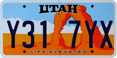 UT license plate Y317YX