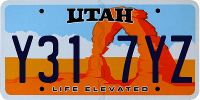 UT license plate Y317YZ