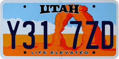 UT license plate Y317ZD