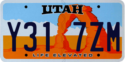 UT license plate Y317ZM