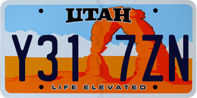 UT license plate Y317ZN