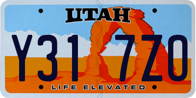UT license plate Y317ZO