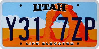UT license plate Y317ZP