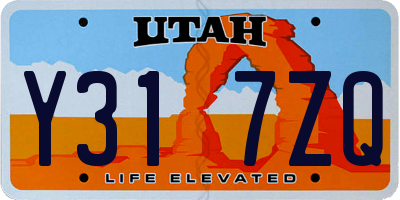 UT license plate Y317ZQ