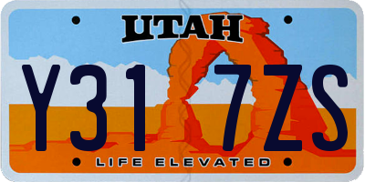 UT license plate Y317ZS