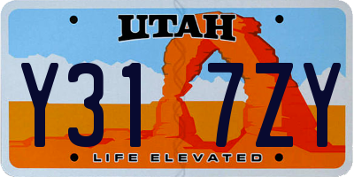 UT license plate Y317ZY
