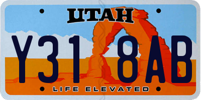 UT license plate Y318AB