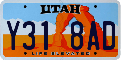 UT license plate Y318AD