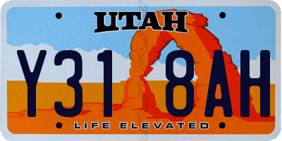 UT license plate Y318AH