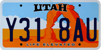 UT license plate Y318AU