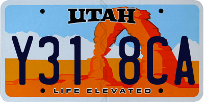 UT license plate Y318CA