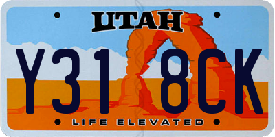UT license plate Y318CK