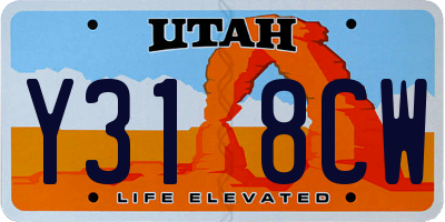 UT license plate Y318CW
