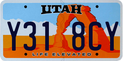 UT license plate Y318CY