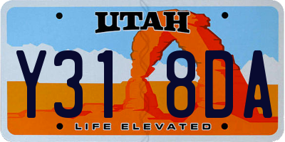 UT license plate Y318DA