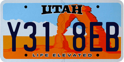 UT license plate Y318EB