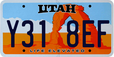 UT license plate Y318EF