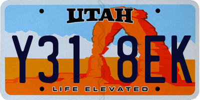UT license plate Y318EK