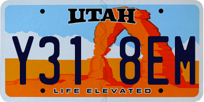 UT license plate Y318EM