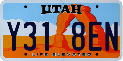 UT license plate Y318EN