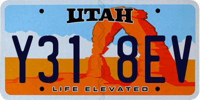 UT license plate Y318EV