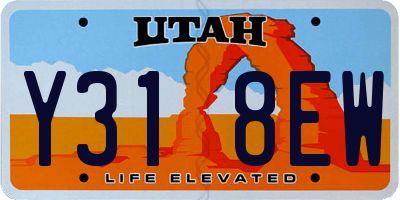 UT license plate Y318EW