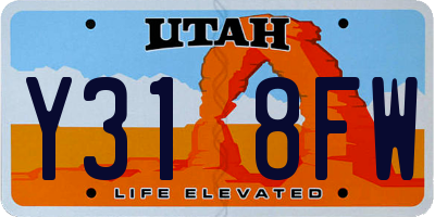 UT license plate Y318FW