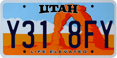 UT license plate Y318FY