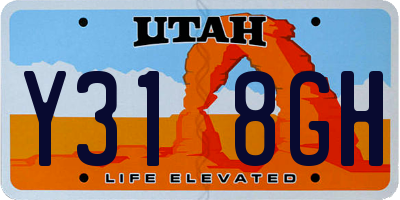UT license plate Y318GH