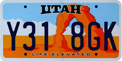 UT license plate Y318GK