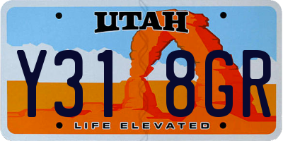 UT license plate Y318GR