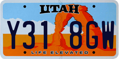 UT license plate Y318GW