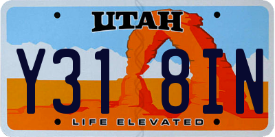 UT license plate Y318IN