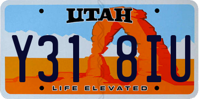 UT license plate Y318IU