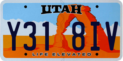 UT license plate Y318IV