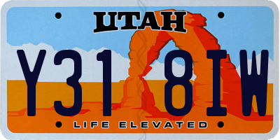 UT license plate Y318IW