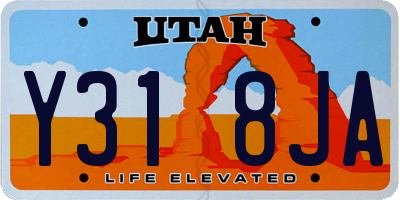 UT license plate Y318JA