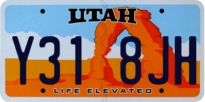 UT license plate Y318JH