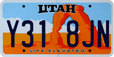 UT license plate Y318JN
