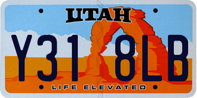 UT license plate Y318LB