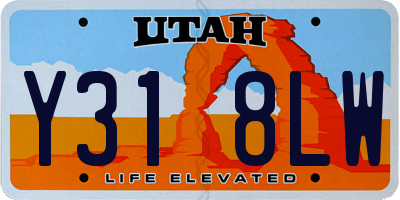 UT license plate Y318LW