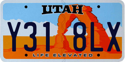 UT license plate Y318LX