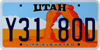 UT license plate Y318OD