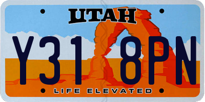 UT license plate Y318PN